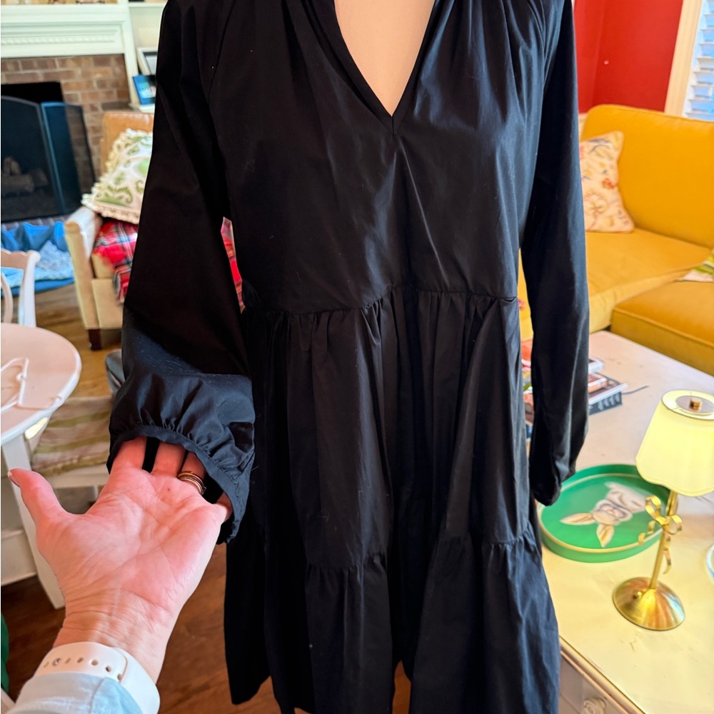 J. Crew Black Midi Dress